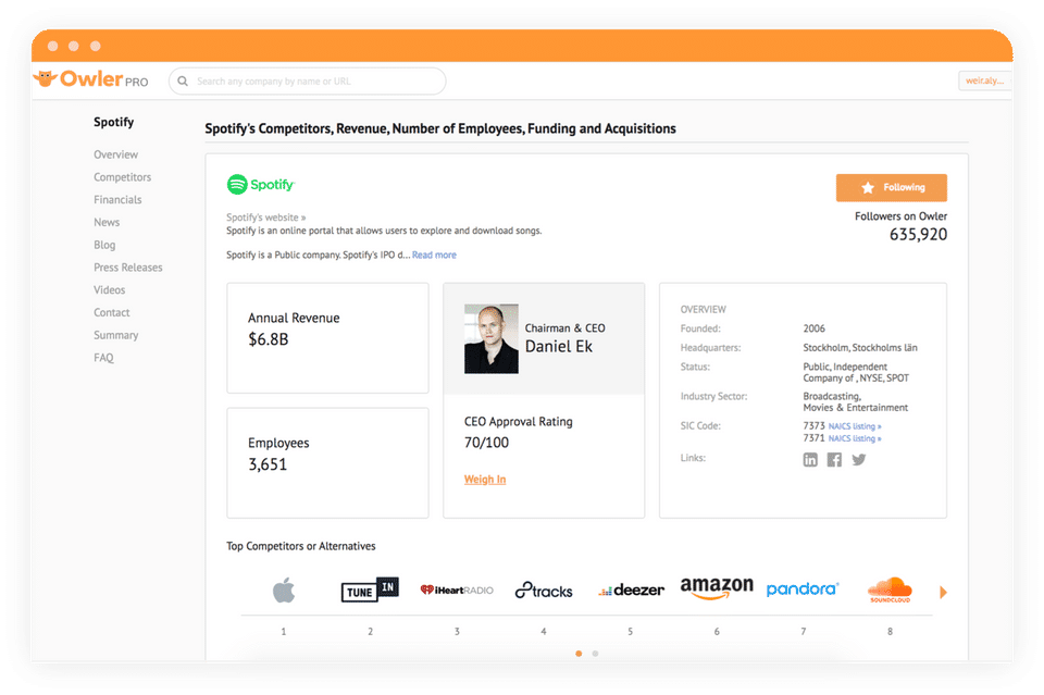 Owler screenshot 1
