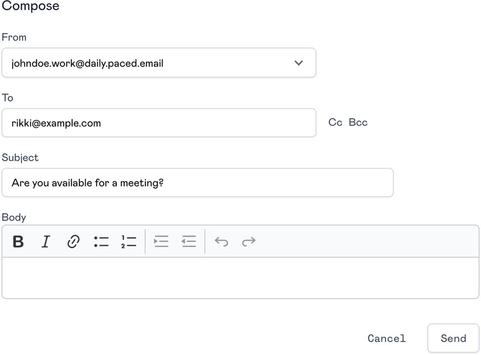 Paced Email screenshot 1