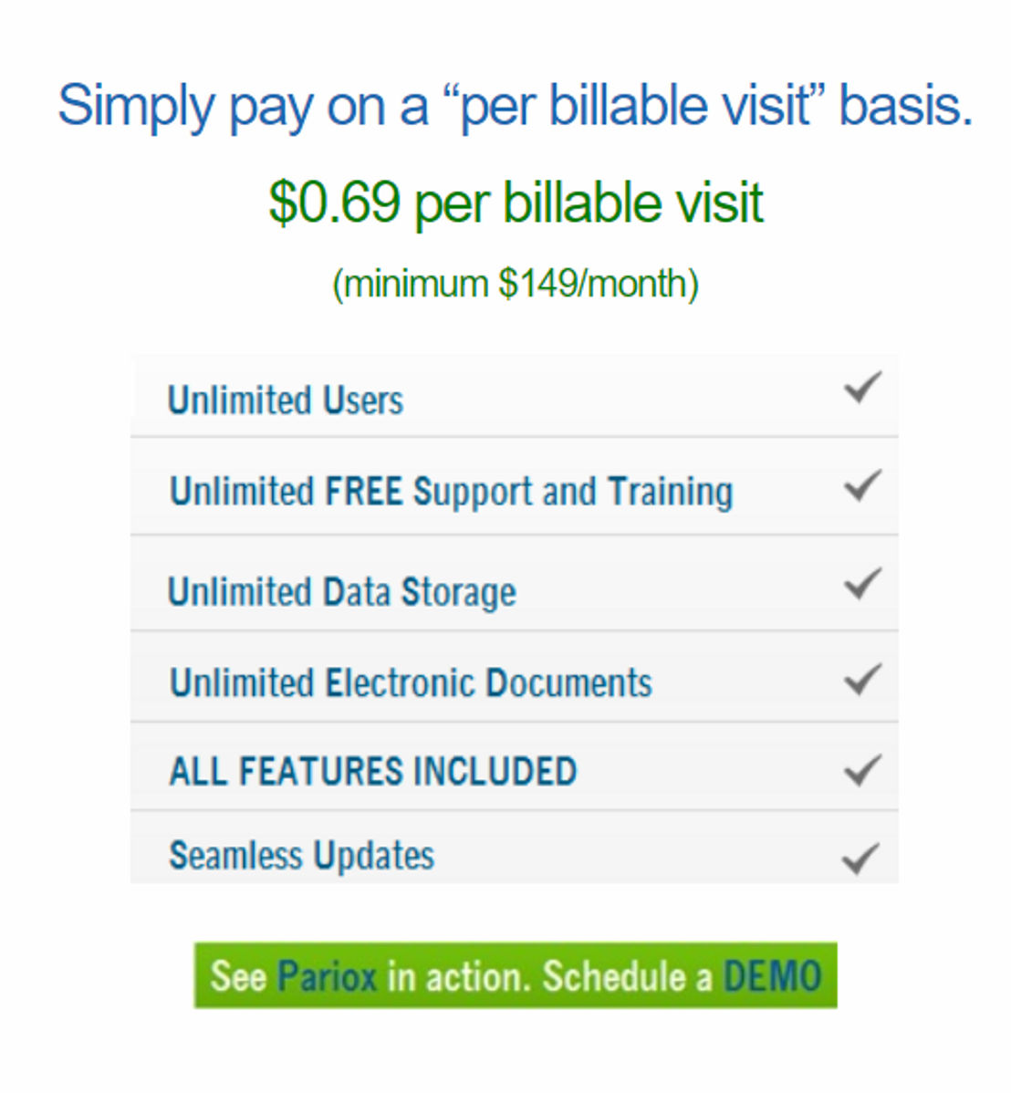 Pariox pricing 1