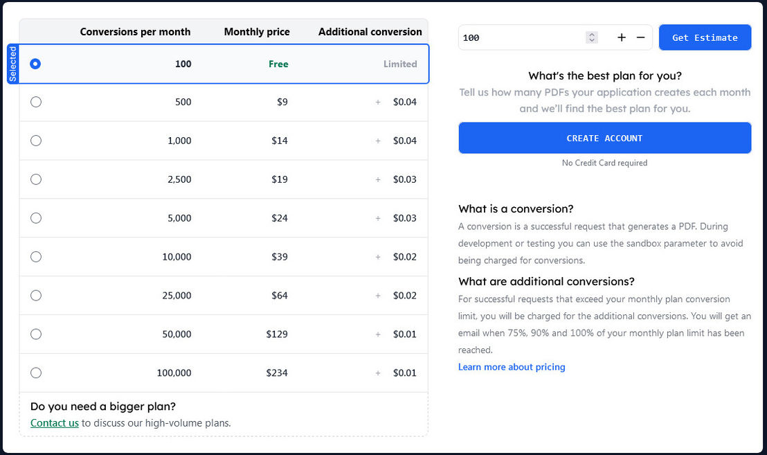 pdfEndpoint pricing 1
