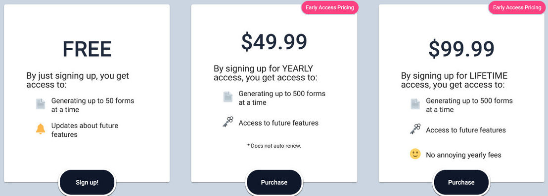 PDF Form Filler pricing 1