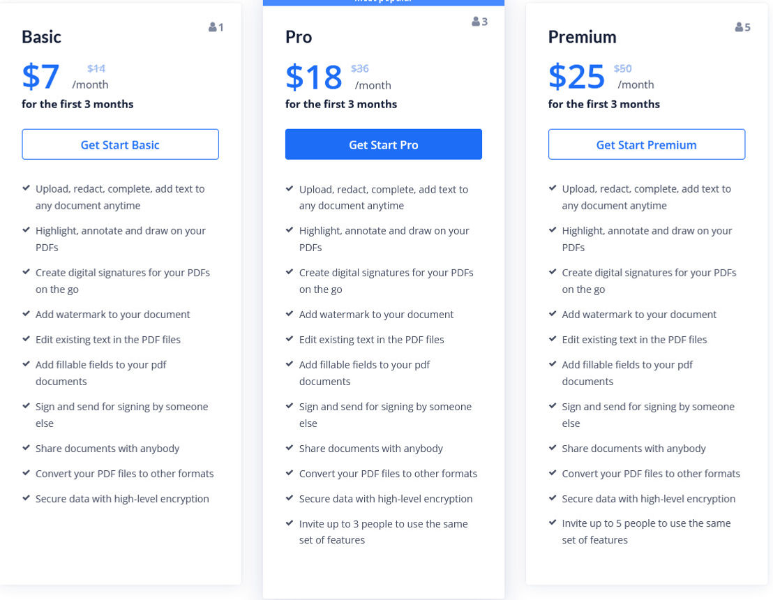 PDFLiner pricing 2