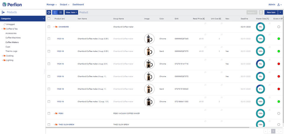 Perfion PIM screenshot 4