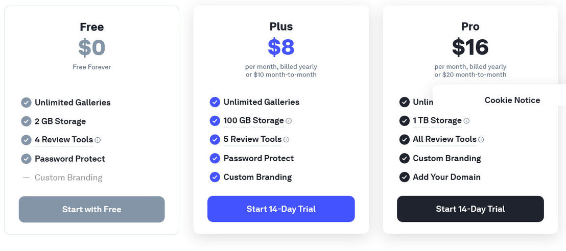 Picflow pricing 1