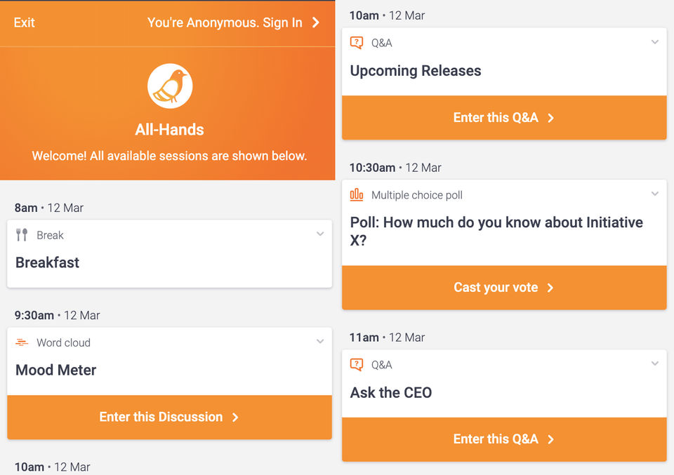 Pigeonhole Live screenshot