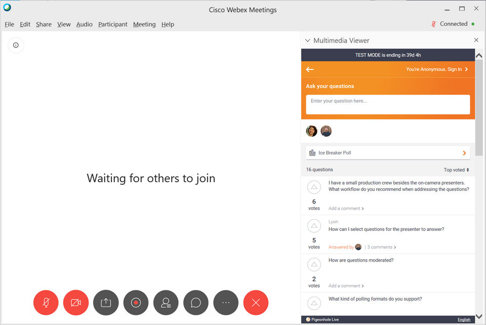 Pigeonhole Live screenshot