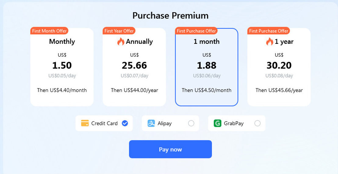 PikPak pricing 1
