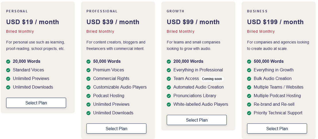 Play.ht pricing 1