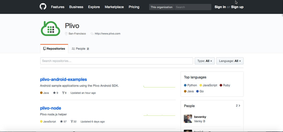 Plivo screenshot 1