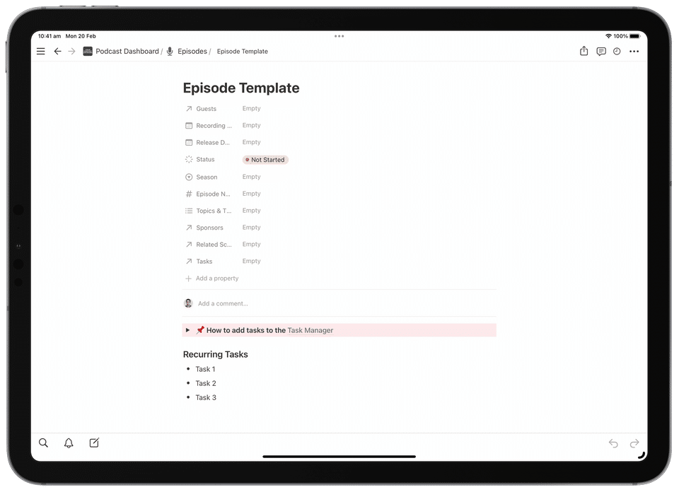 Podcast Production Dashboard screenshot 3