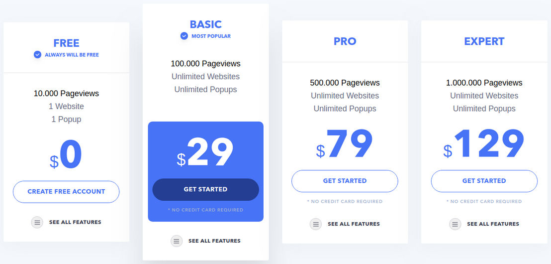 Popupsmart pricing 1