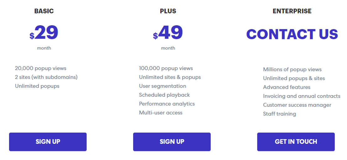 Popupular pricing 1