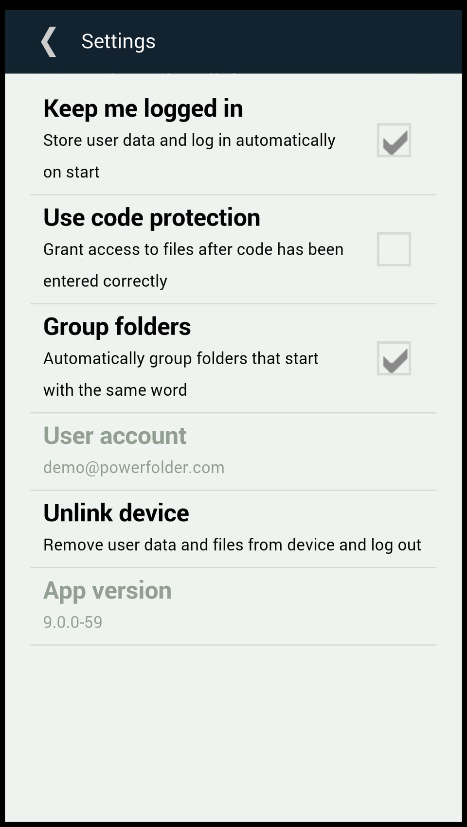 PowerFolder screenshot 1