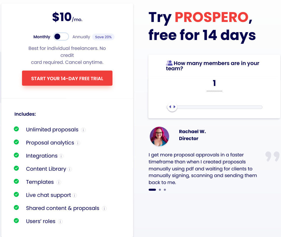 Prospero pricing 1