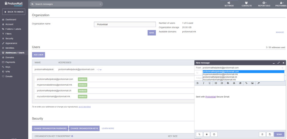 Protonmail screenshot 2