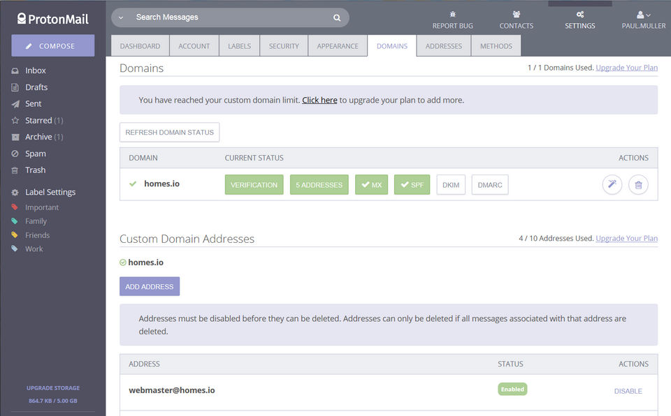 Protonmail screenshot 3