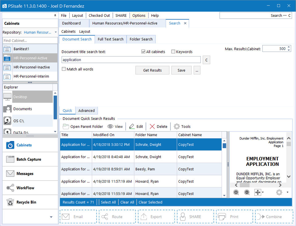 PSISafe screenshot 2