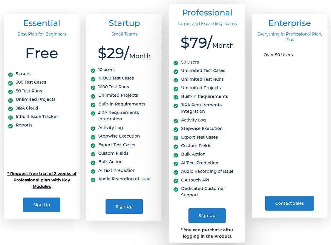 QA touch pricing 1