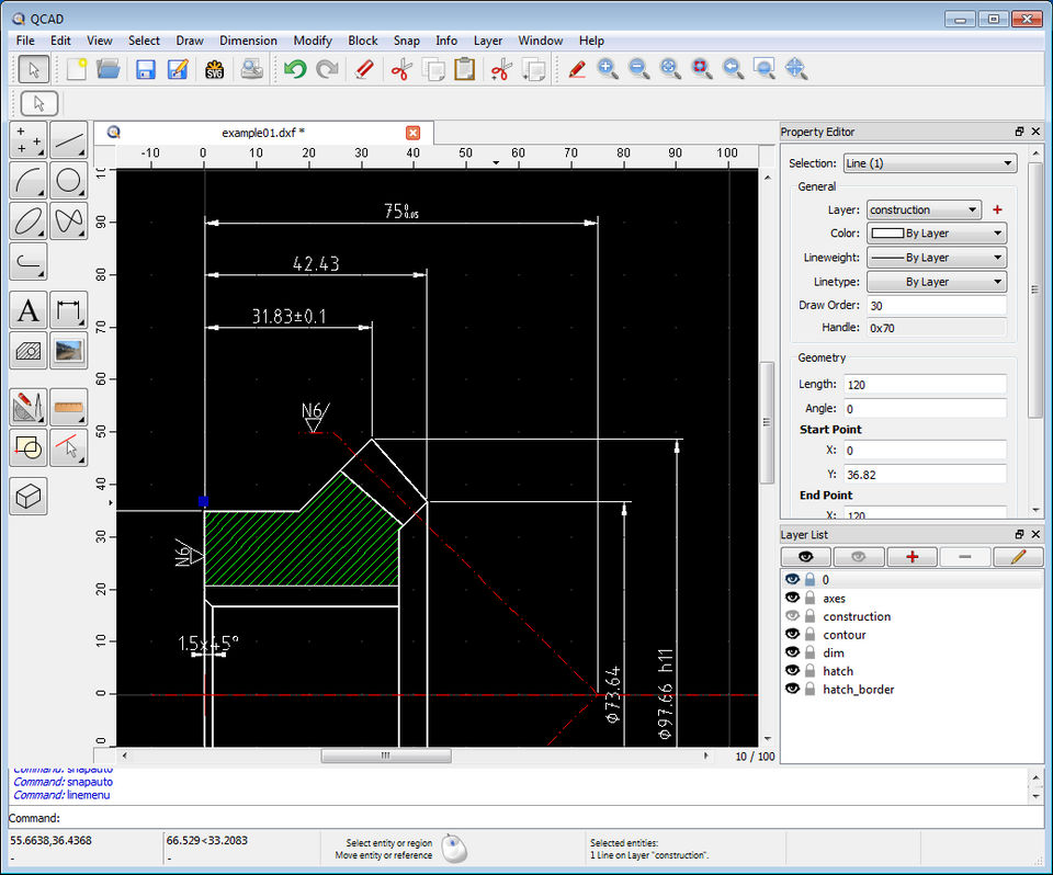QCAD screenshot 1