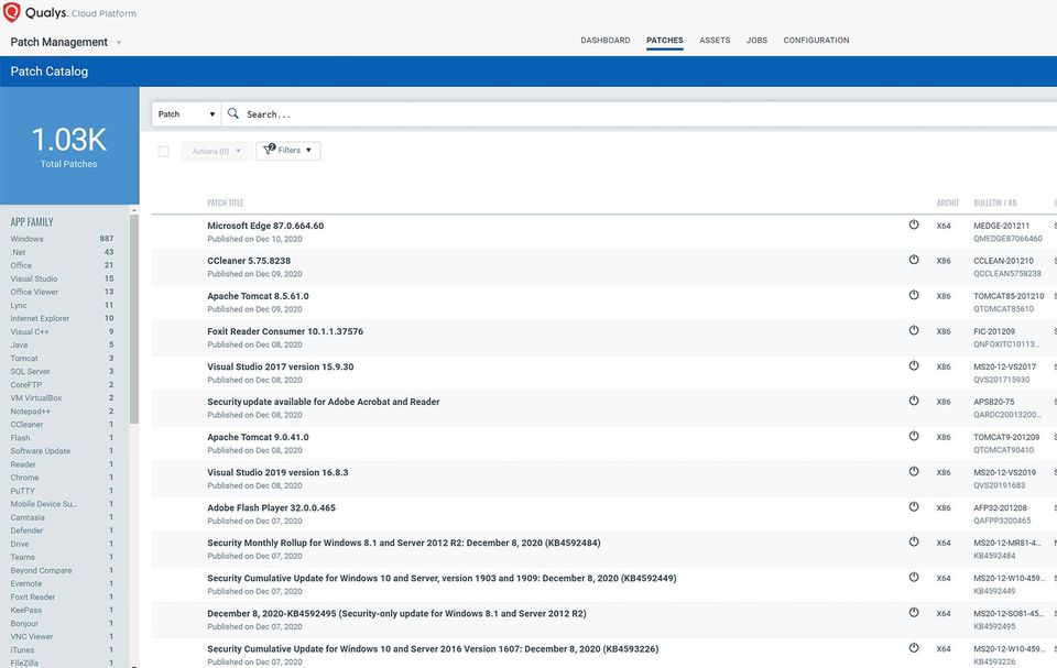 Qualys Patch Management screenshot