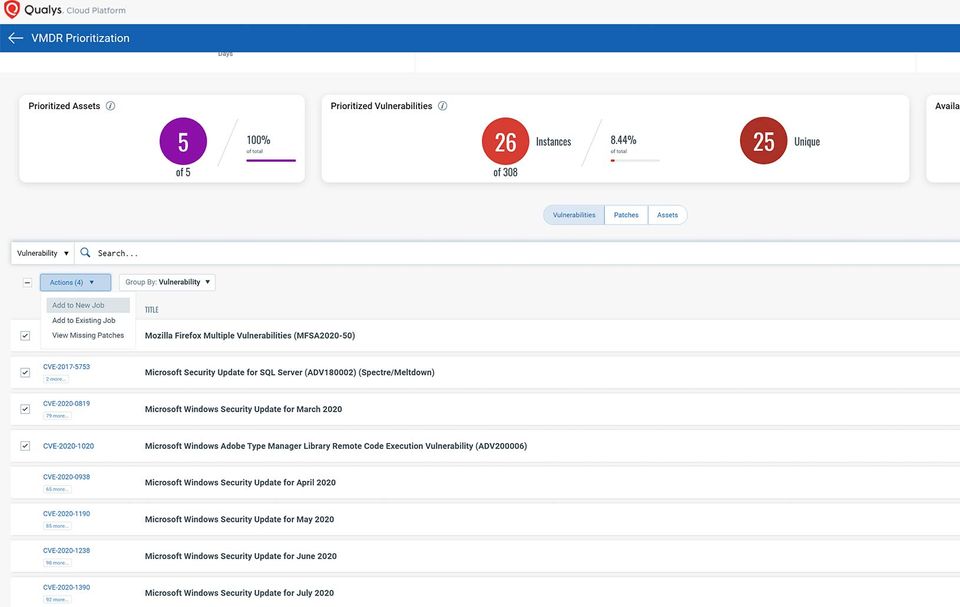 Qualys Patch Management screenshot
