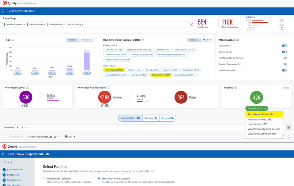 Qualys Patch Management screenshot
