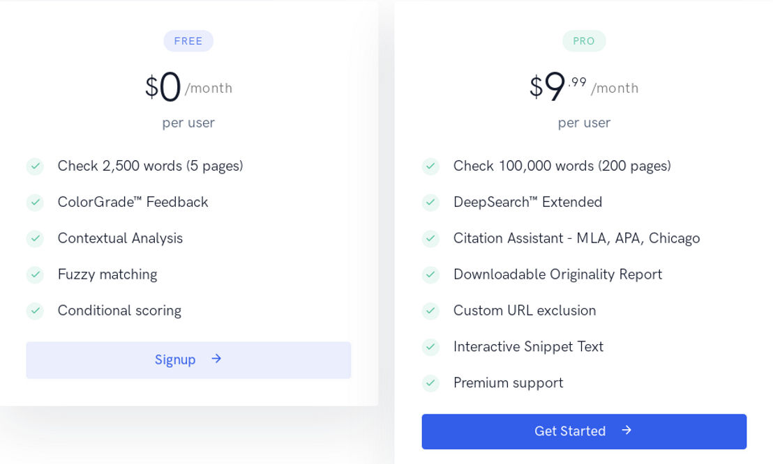 Quetext pricing 1