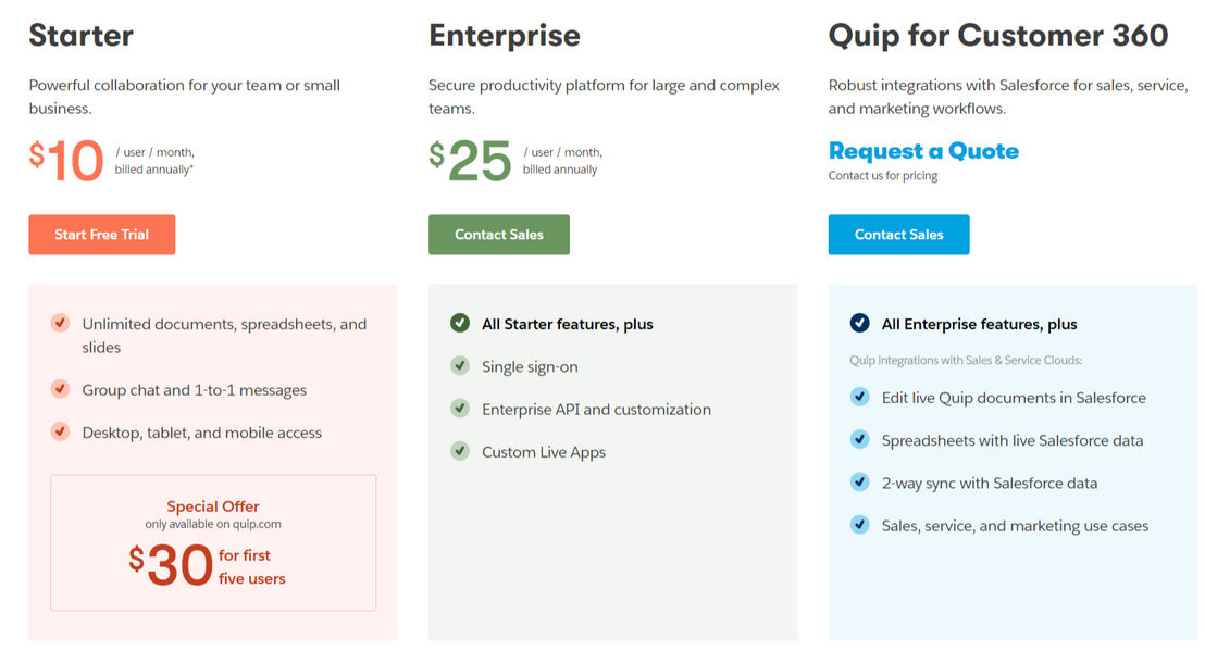 Quip screenshot 1