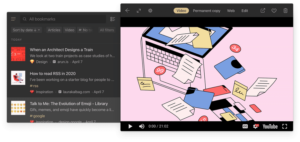 Raindrop.io screenshot 2