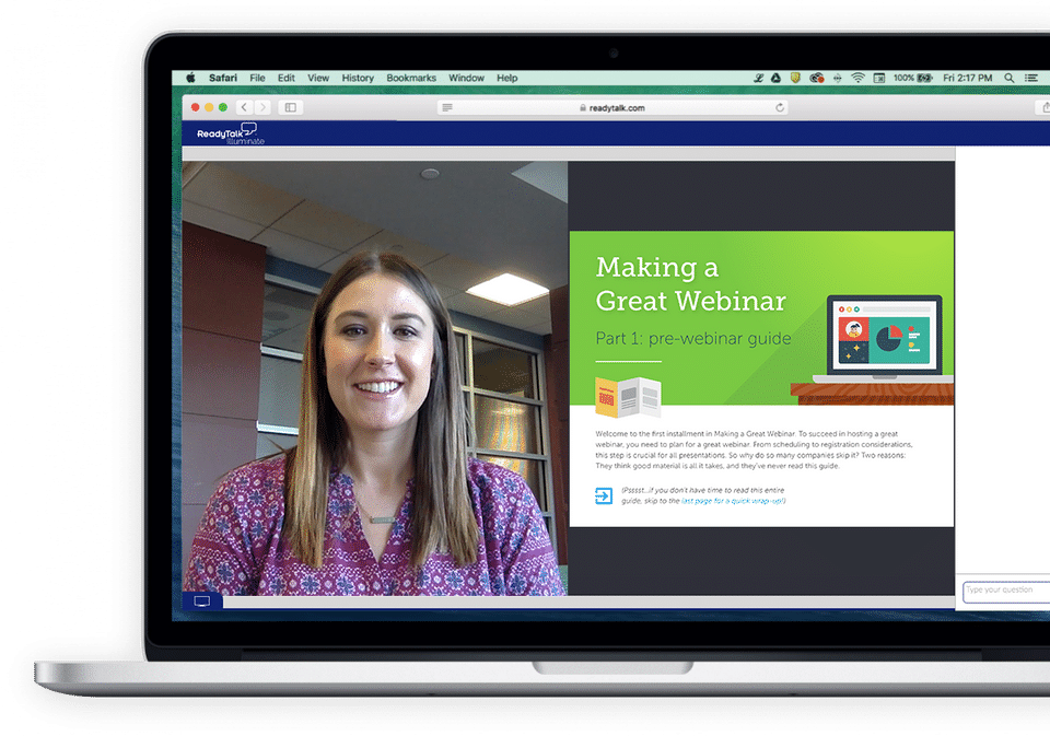 ReadyTalk Webinar screenshot 2