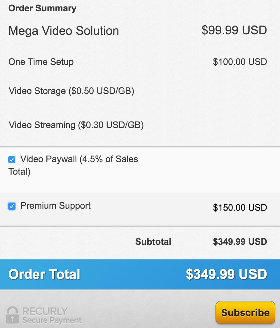 Recurly screenshot 2