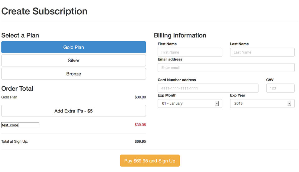 Recurly screenshot 1