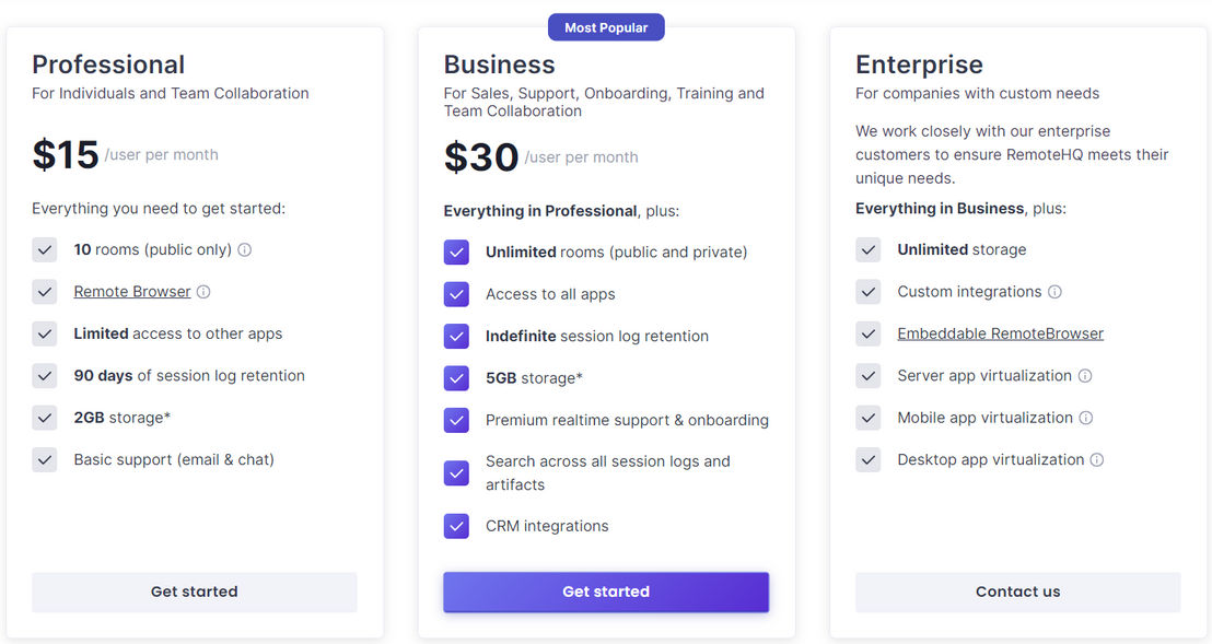 RemoteHQ pricing