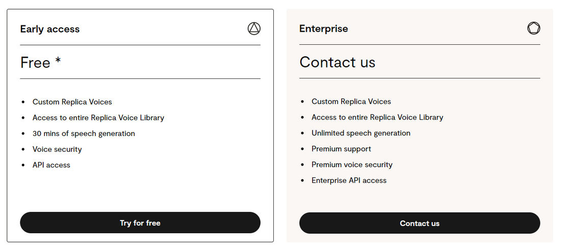 Replica Voice pricing 1