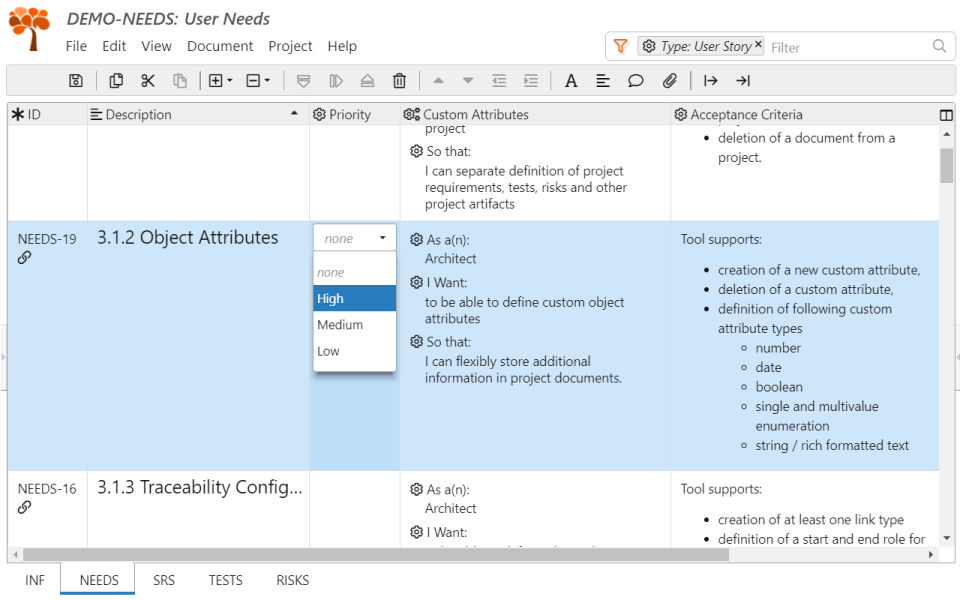 ReqView screenshot 2