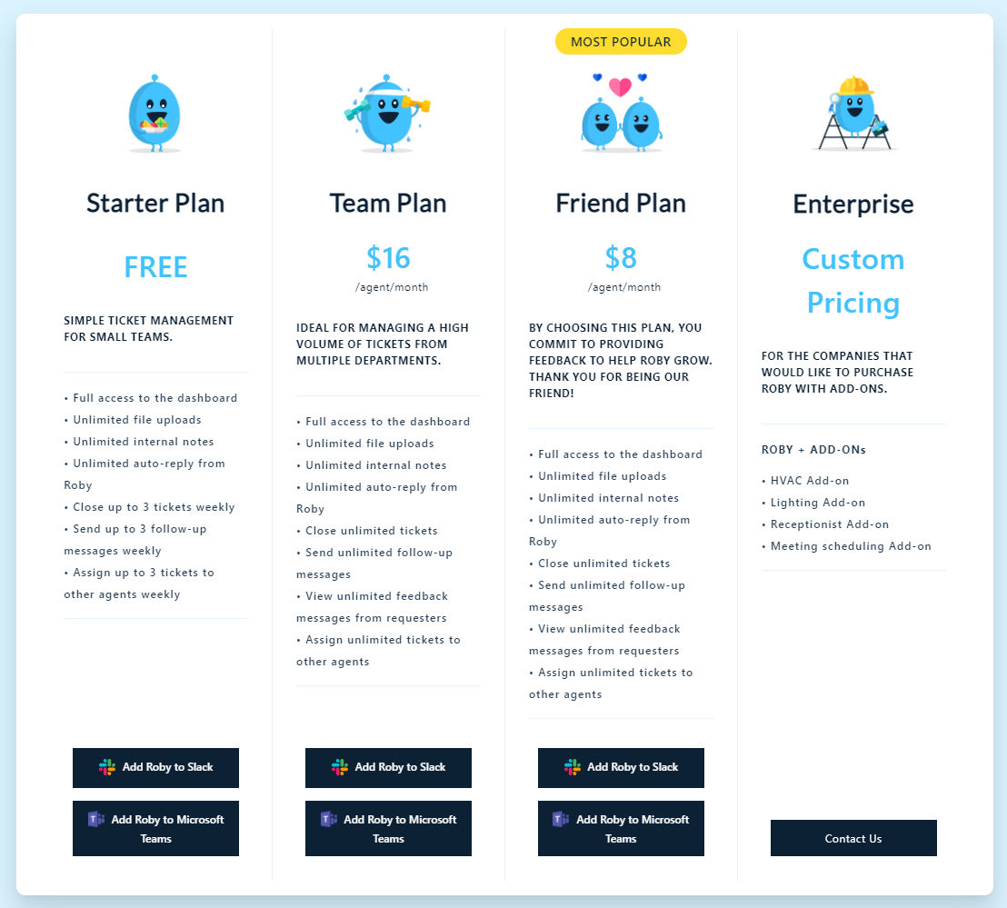 Roby pricing 1