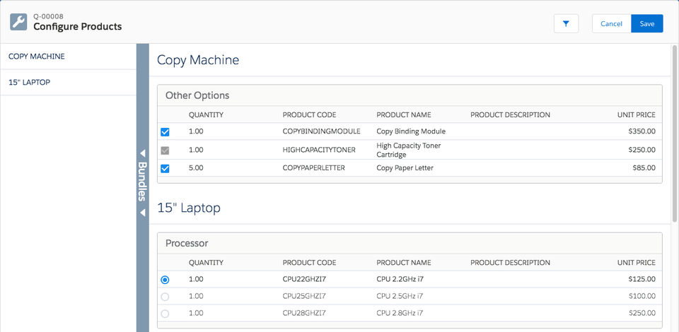 Salesforce CPQ screenshot 1