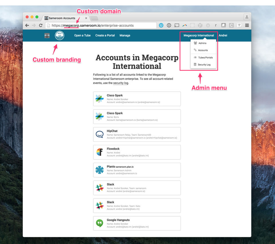 Sameroom screenshot