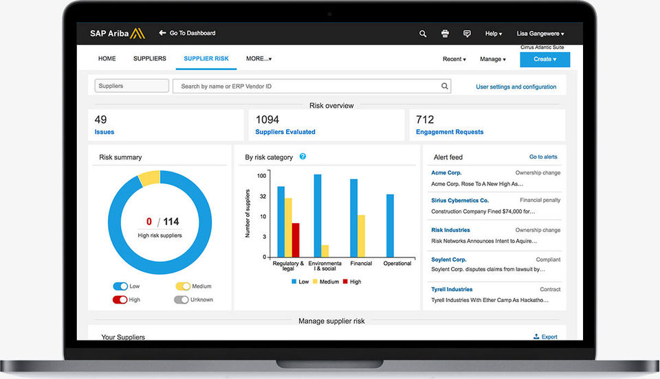SAP Ariba Supplier Risk Management screenshot 1