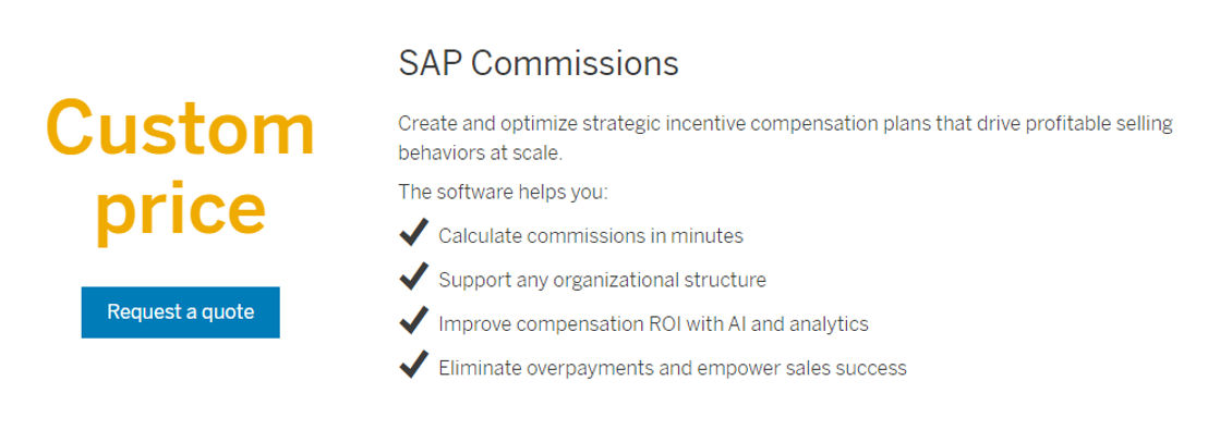 SAP Commissions pricing 1