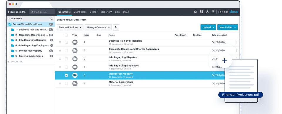 SecureDocs Virtual Data Room screenshot 1