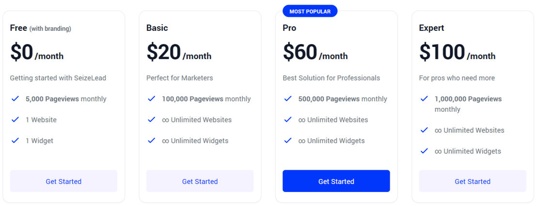 SeizeLead pricing 1