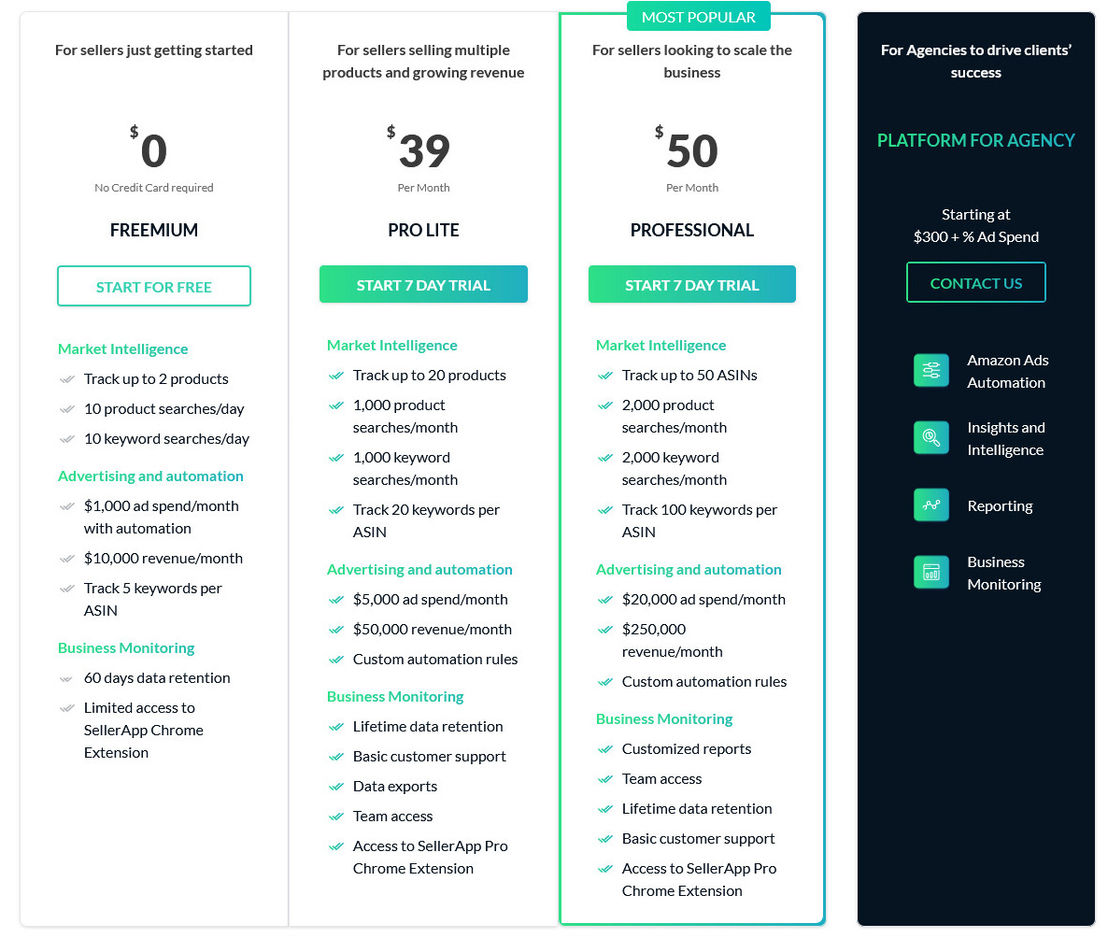 SellerApp pricing 1