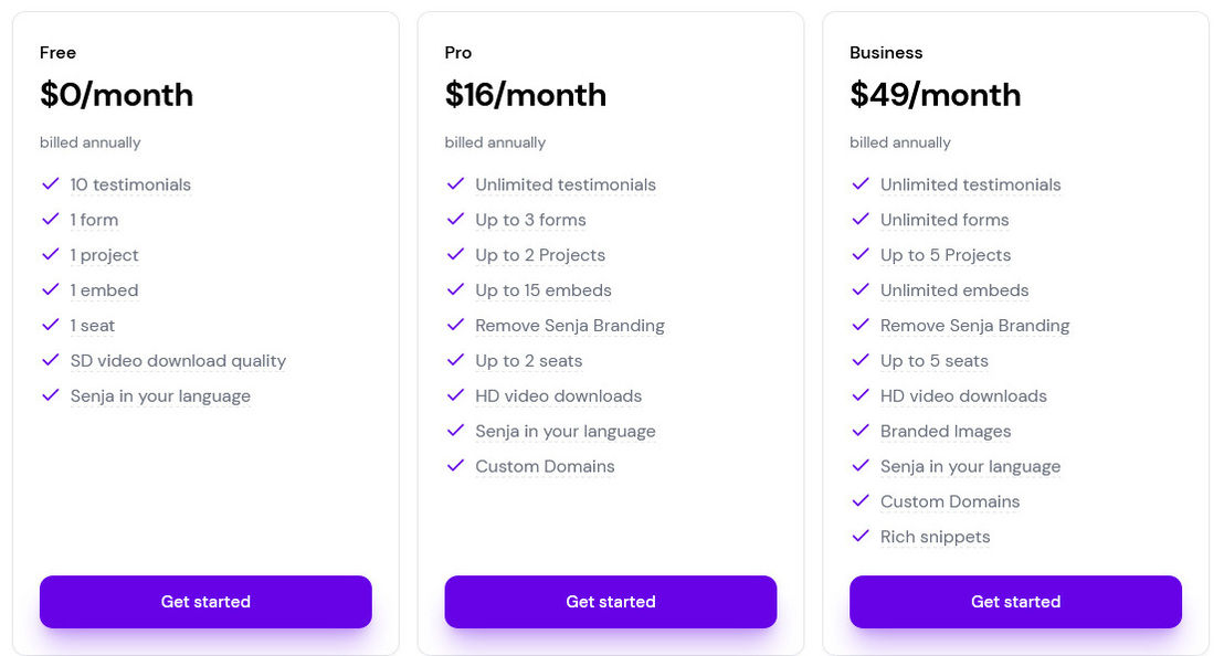 Senja pricing 1