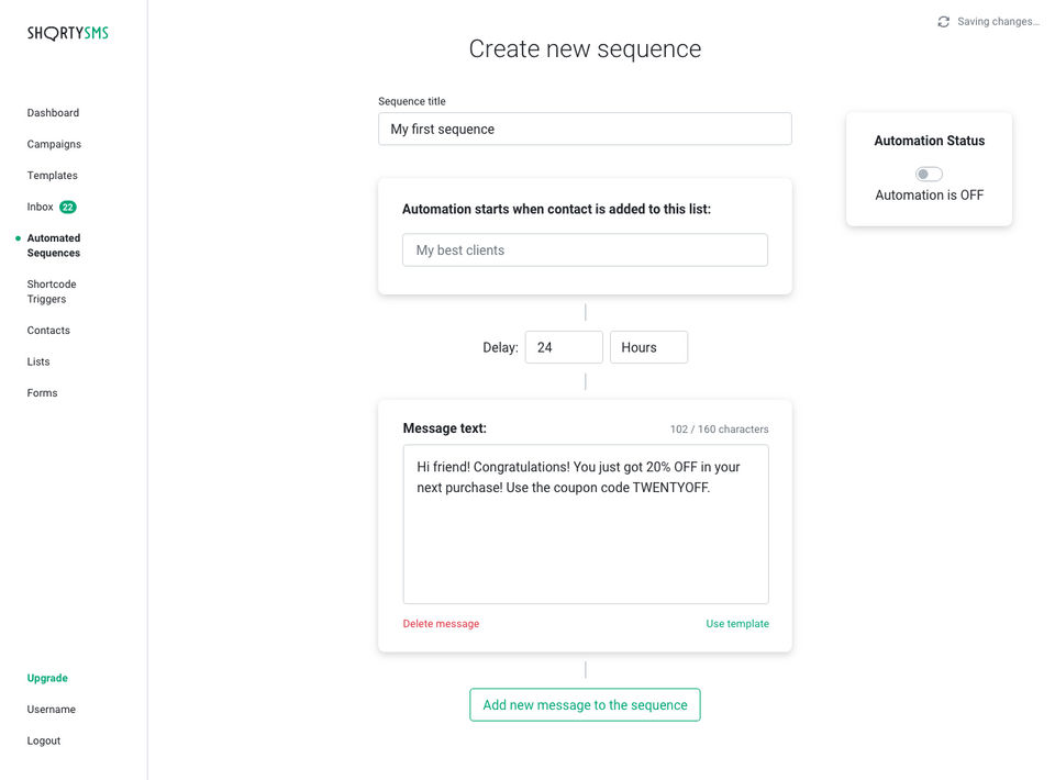 ShortySMS screenshot 3