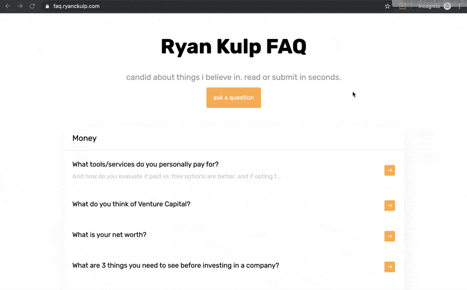 Simple FAQ screenshot 1