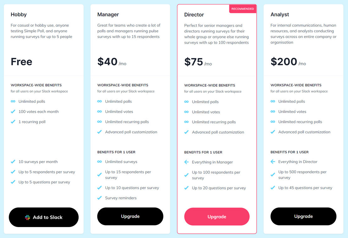 Simple Poll pricing 1