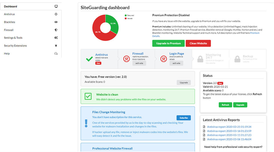 SiteGuarding screenshot 2