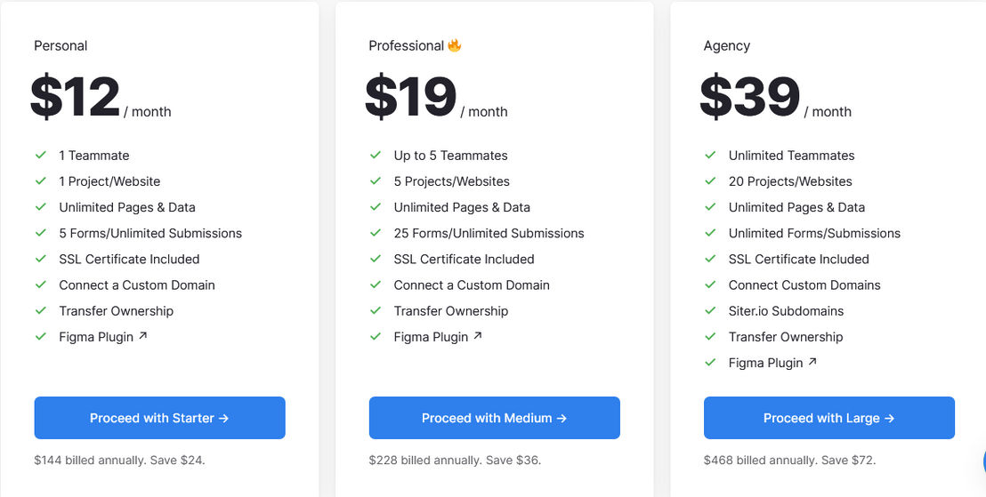 Siter.io pricing 1