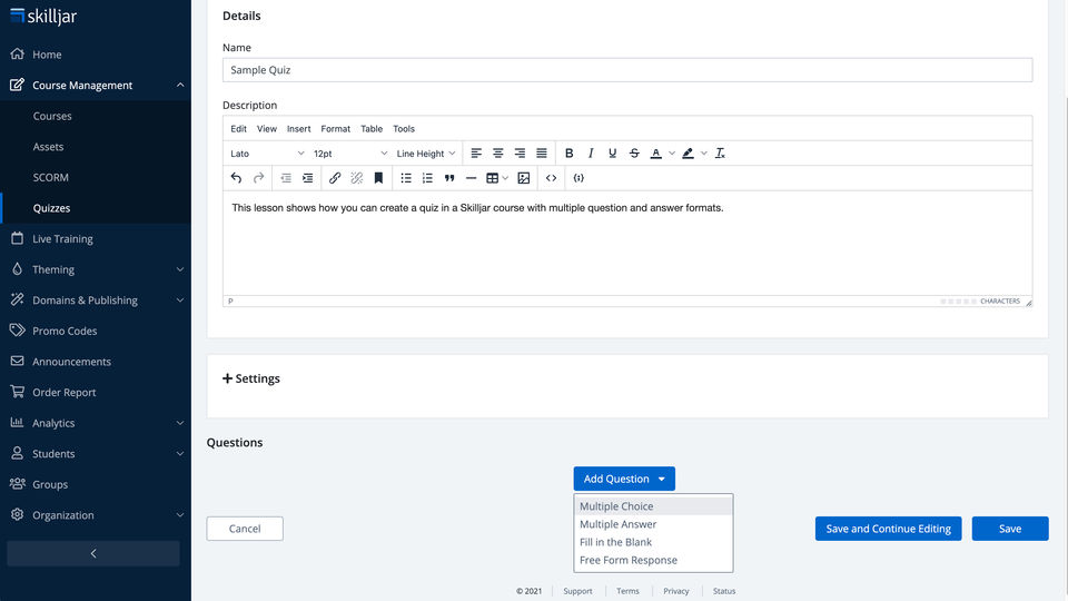 Skilljar screenshot